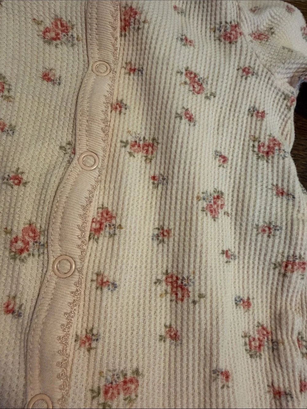 Ralph Lauren kids Pink Floral Ribbed Baby Footed One-Piece